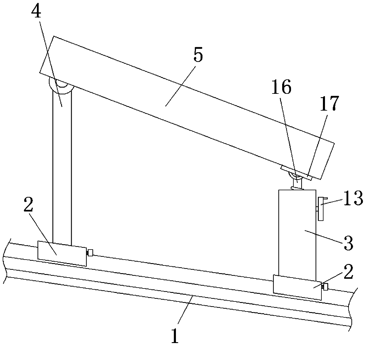 Photovoltaic support for color steel tile