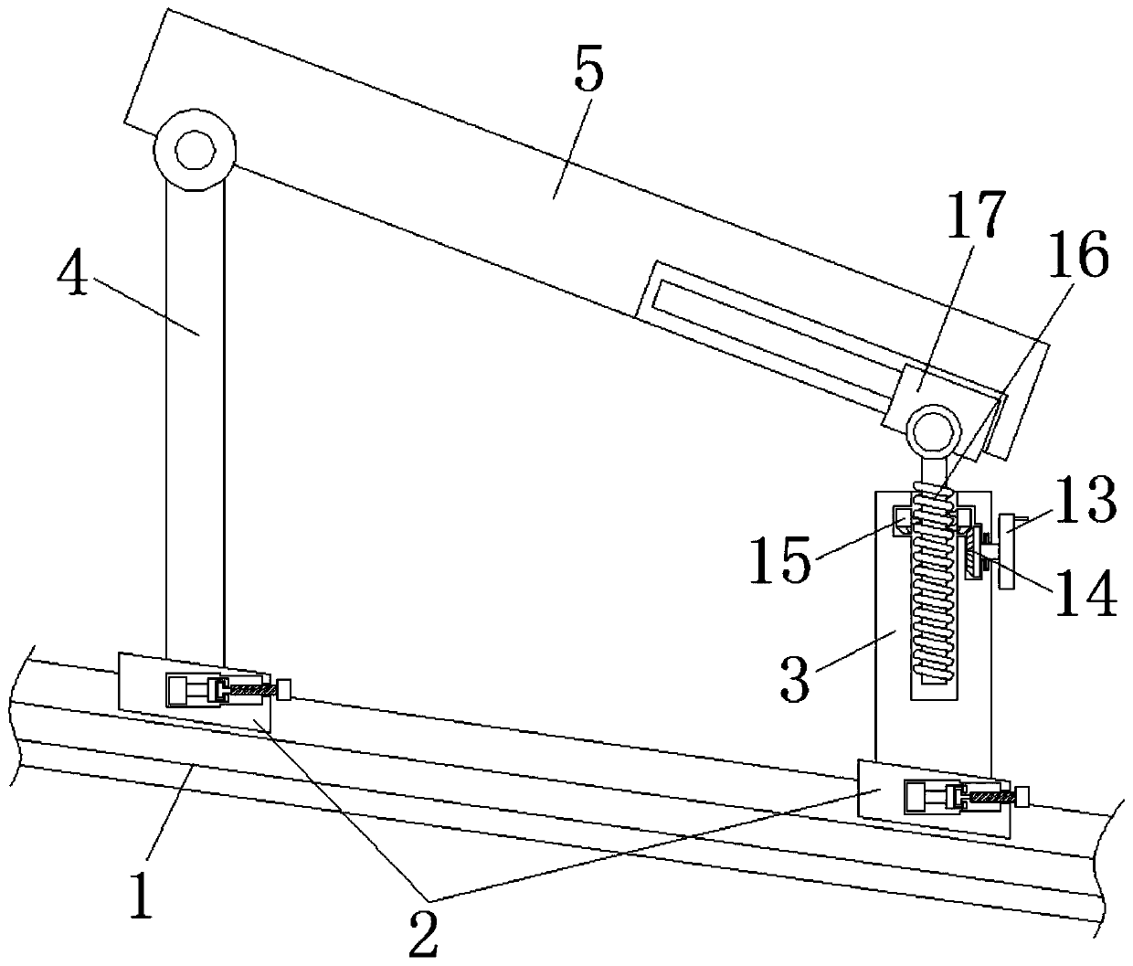 Photovoltaic support for color steel tile