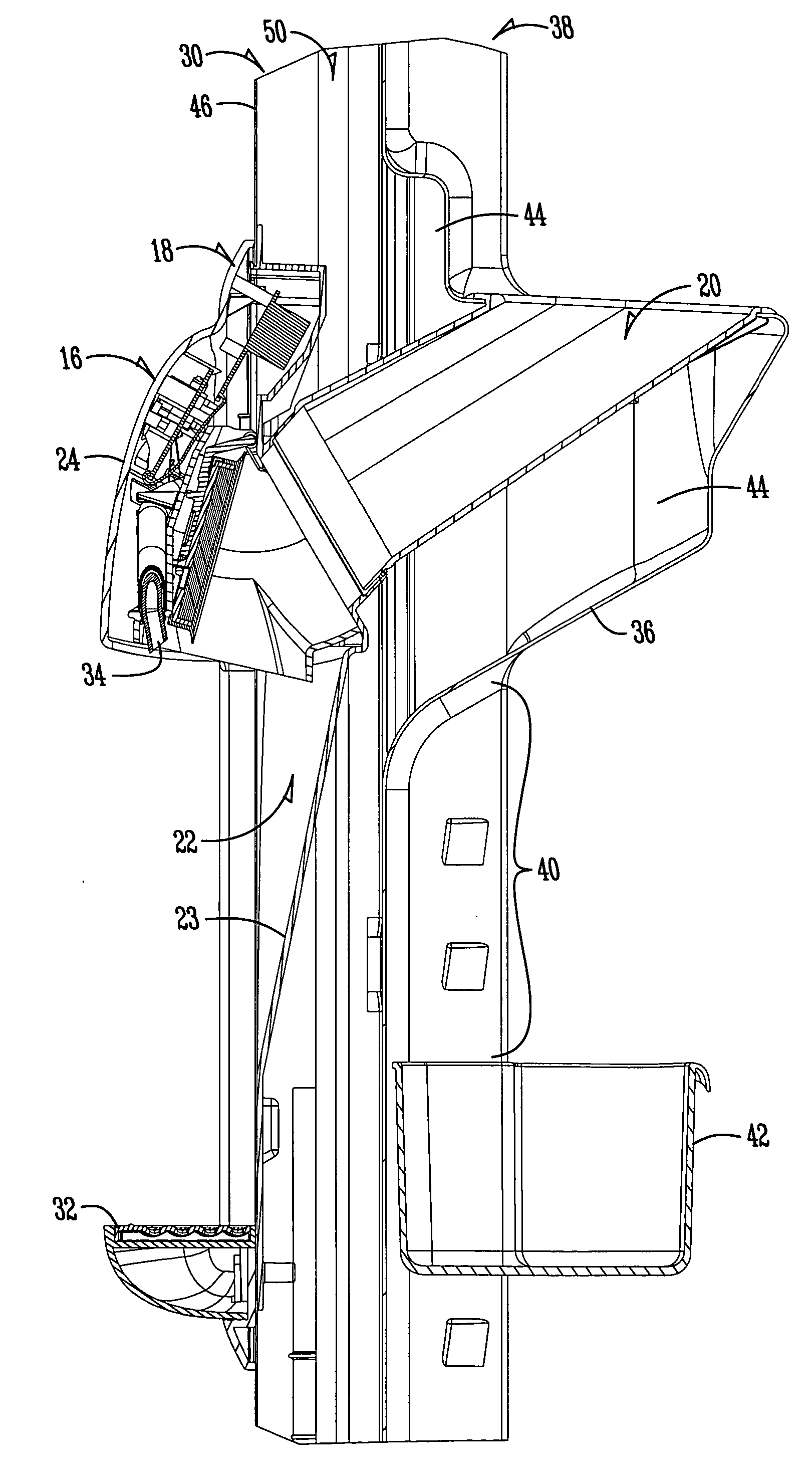 Refrigerator with improved water and ice dispenser