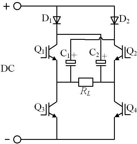 High-power direct current/square wave changing circuit and control method therefor