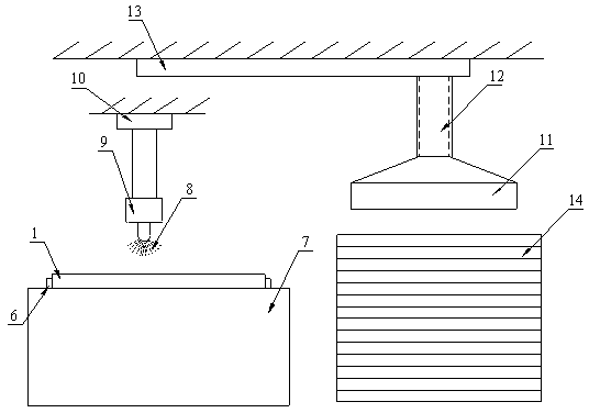 Device and method for sticking vacuum heat-insulating plate