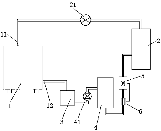 Tail steam water recovery device for artificial board hot press