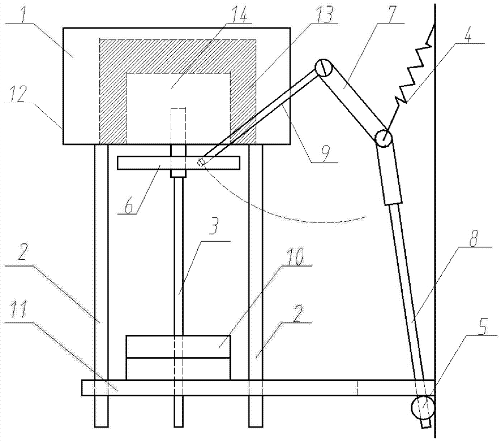 A kind of cyclic oxidation experiment device controlled by crank-slider mechanism and oxidation performance test method