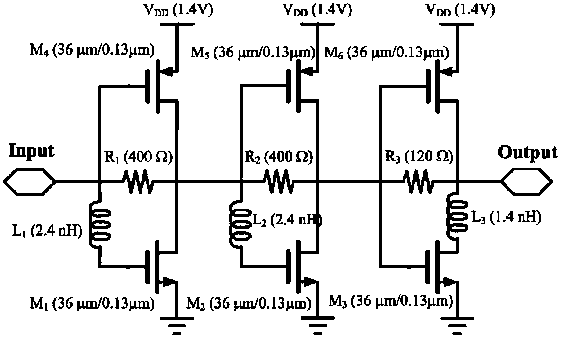 Ultra-wide-band low-noise amplifier adopting inductance compensation technology