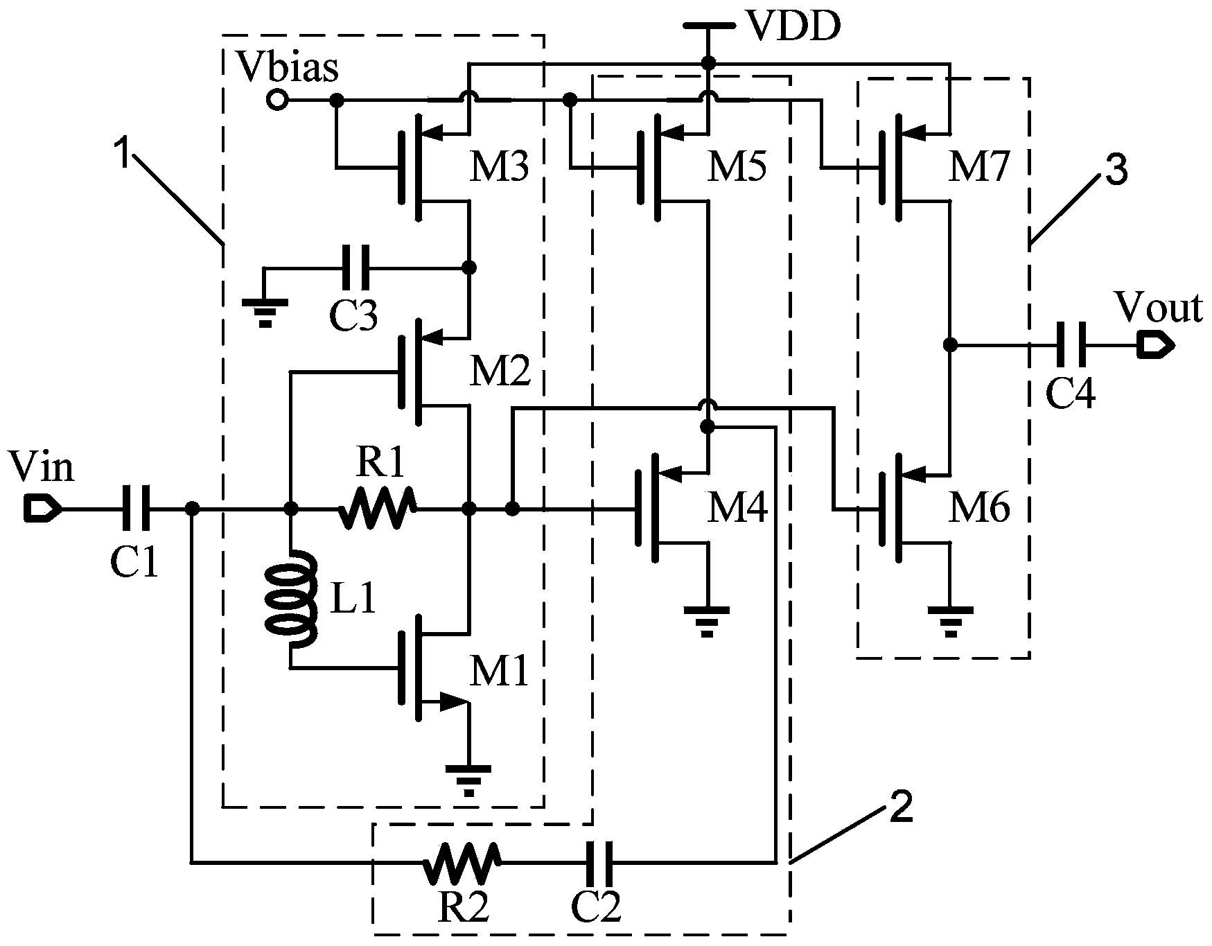 Ultra-wide-band low-noise amplifier adopting inductance compensation technology