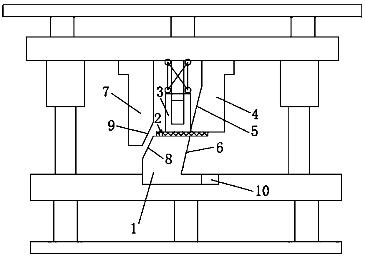 Stamping die used for sideward push