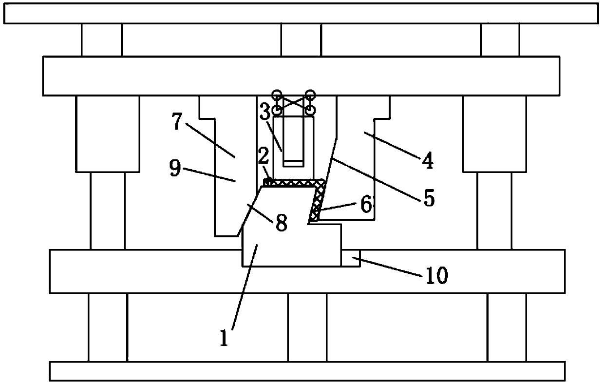 Stamping die used for sideward push