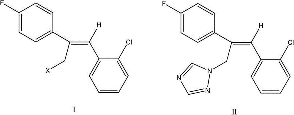 Preparation method of epoxiconazole intermediate (Z)-2-(4-fluorophenyl)-1-(2-chlorphenyl)-3-halogen propylene