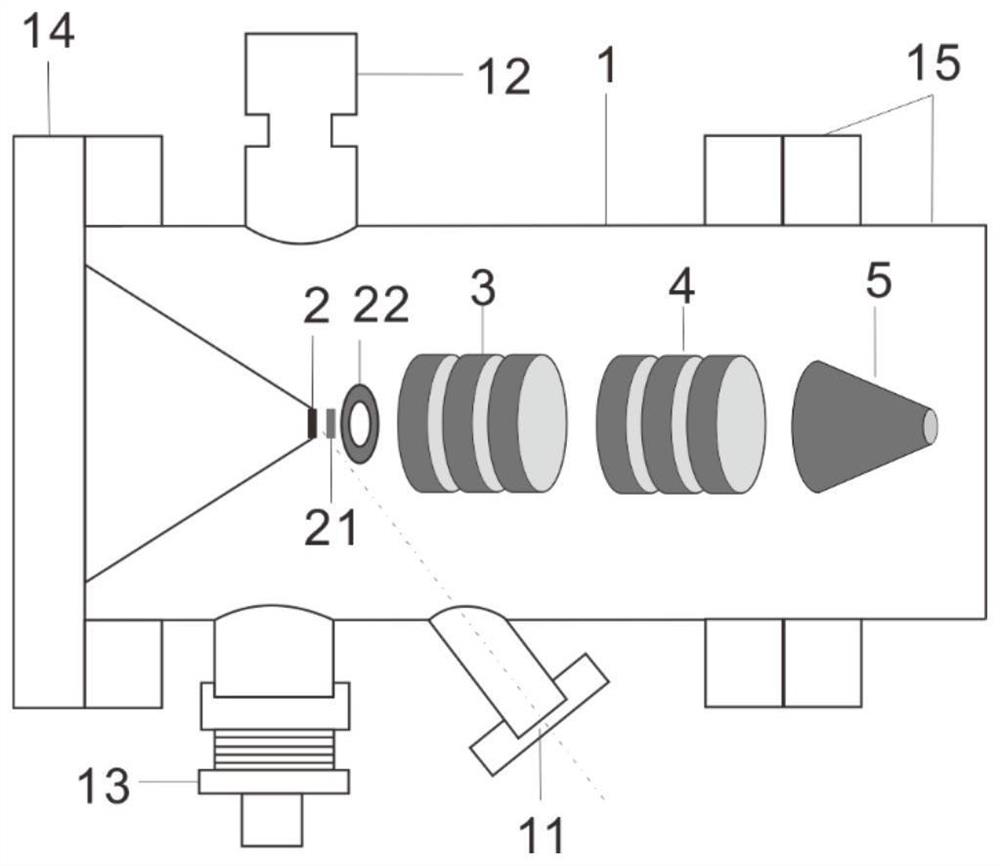 A non-magnetic femtosecond electron source device with adjustable convergence angle