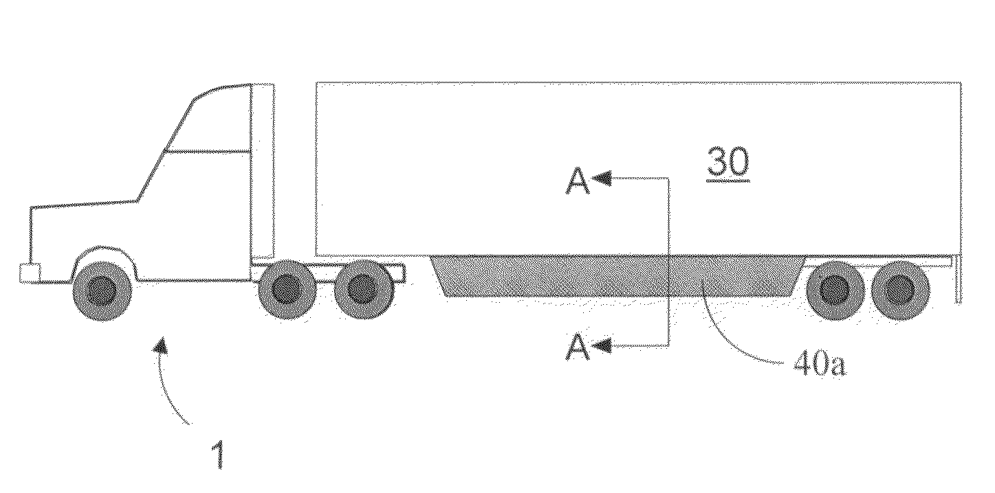 Mini skirt aerodynamic fairing device for reducing the aerodynamic drag of ground vehicles