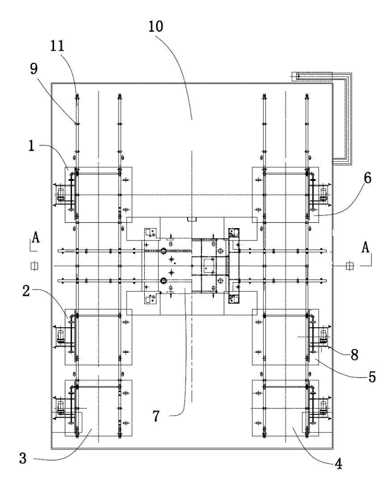 Multiple-mould changing system in parallel arrangement