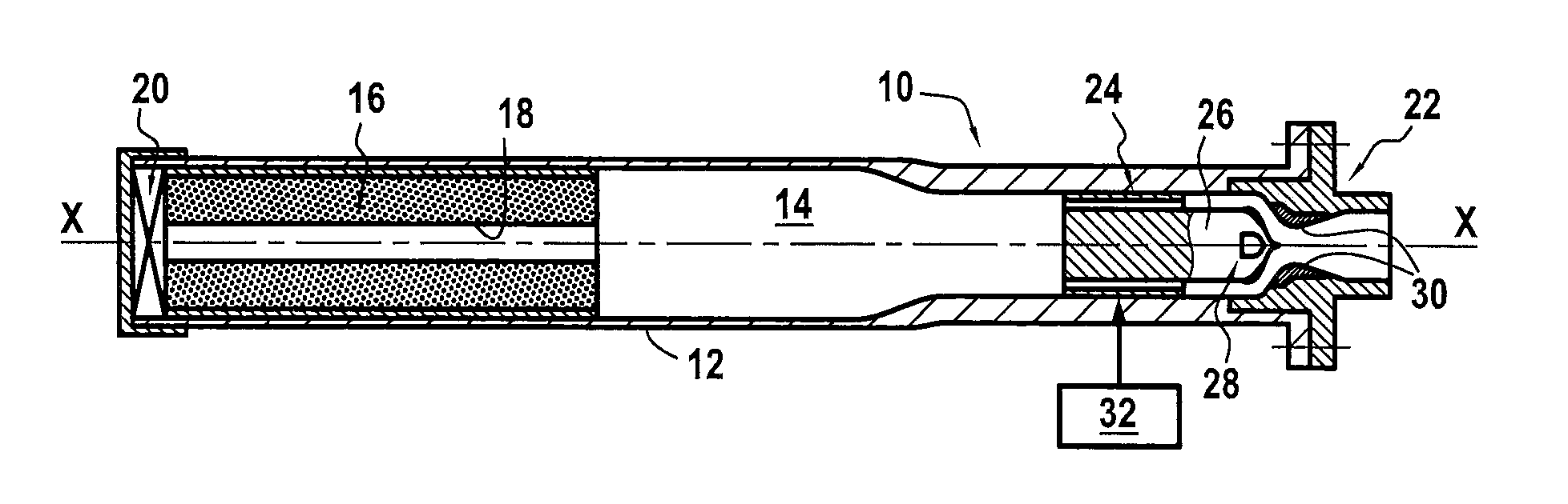 Nozzle having a variable neck section for a spacecraft thruster provided with a mobile needle