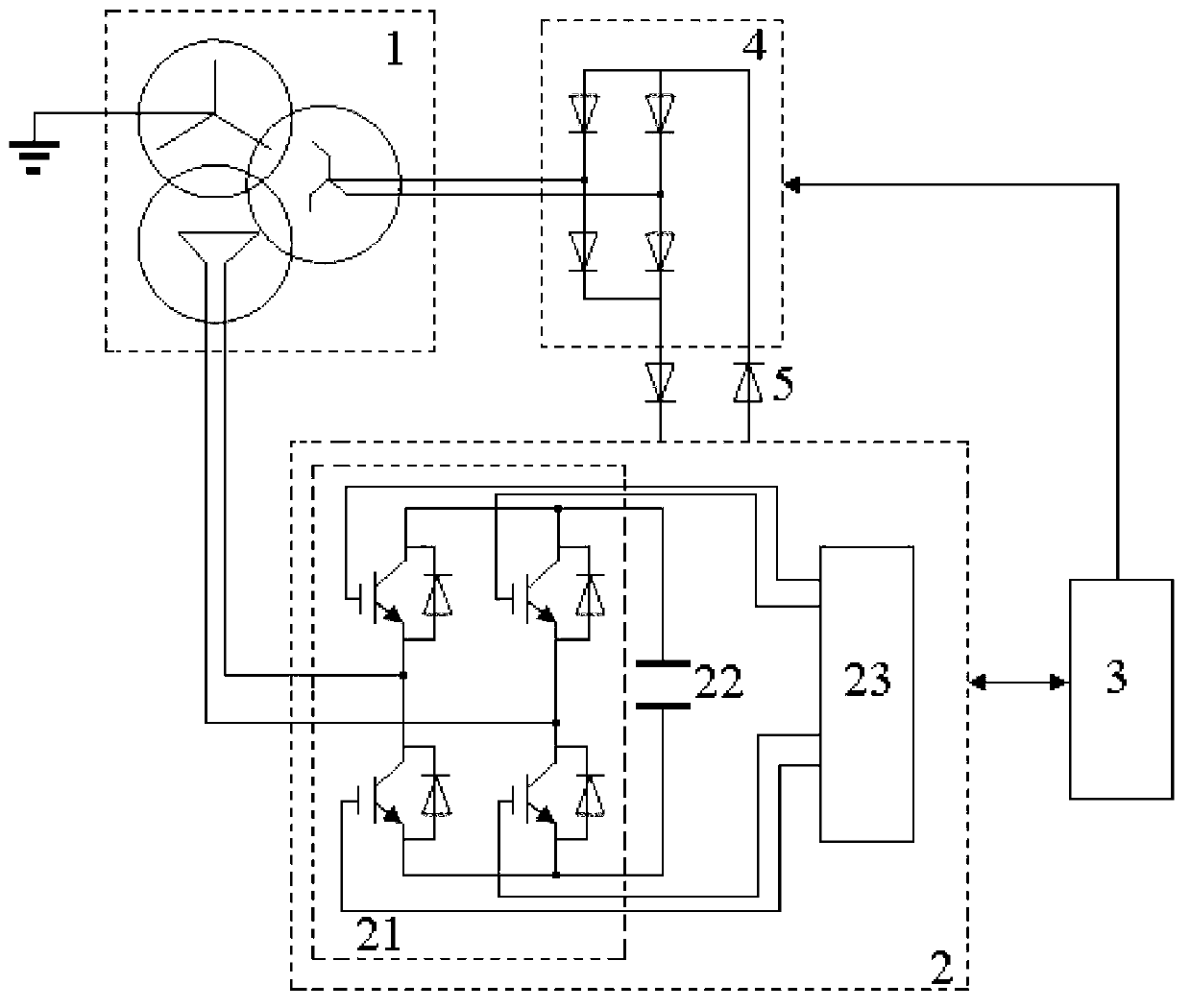 Electric network grounding compensation device based on arc suppression transformer