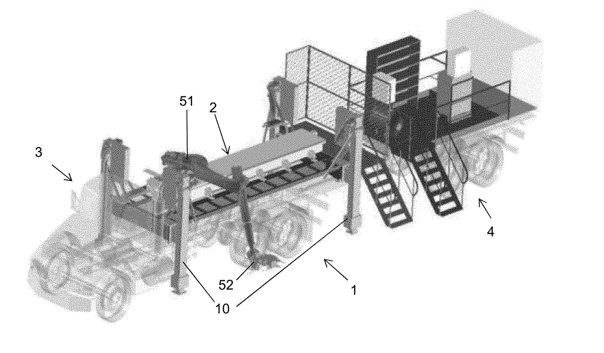 Automated device for drilling a hole in the vault and walls of a tunnel and for installing an anchoring element into said hole