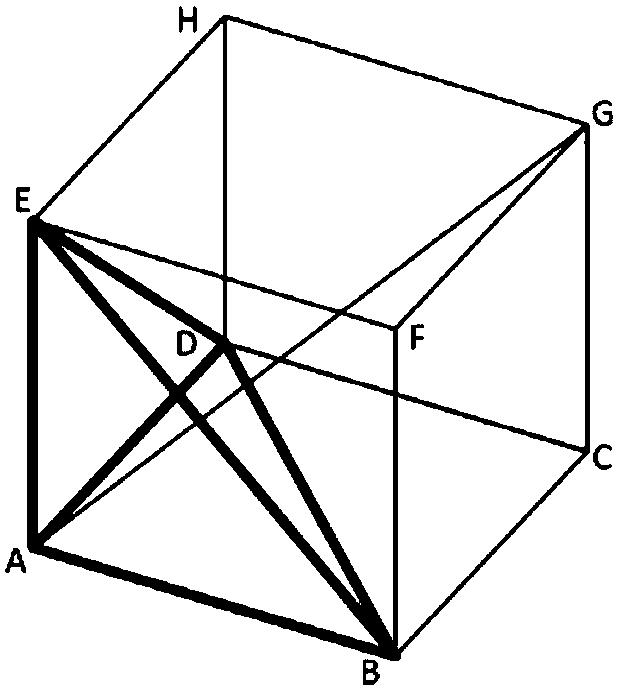 Rotary right angle tetrahedron-based test device for shearing strain and calculating method thereof