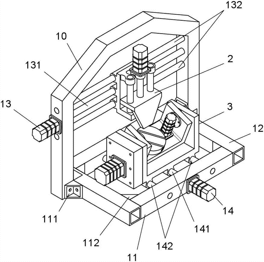 Five-degrees-of-freedom numerical control machining device