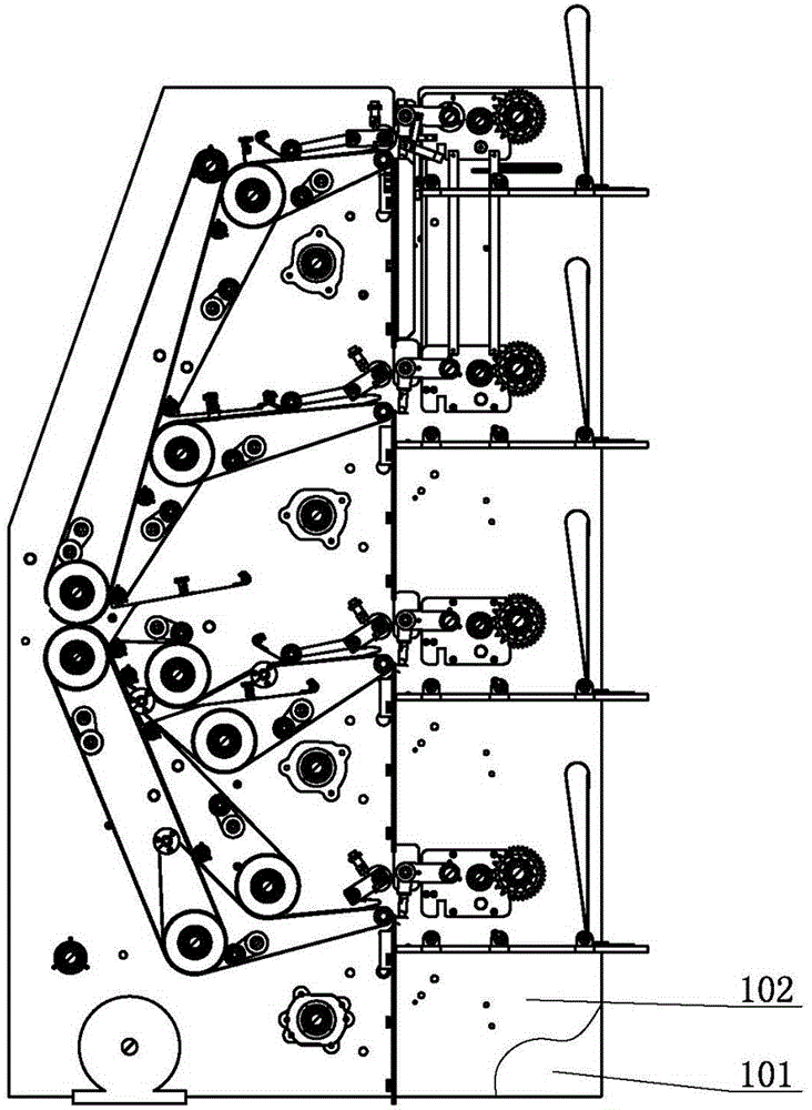 Multi-union high-speed paper conveying gathering mechanism with large inclination angle and large turning radius