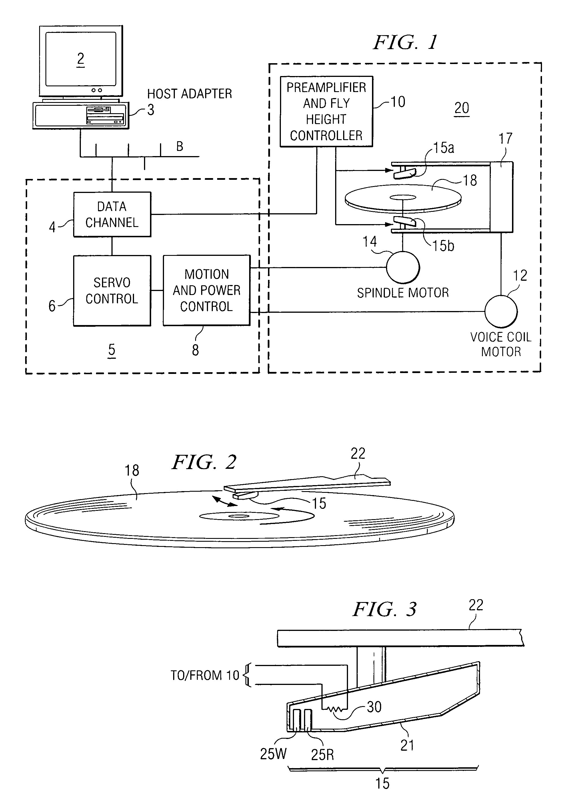 Fly height control for a read/write head in a hard disk drive