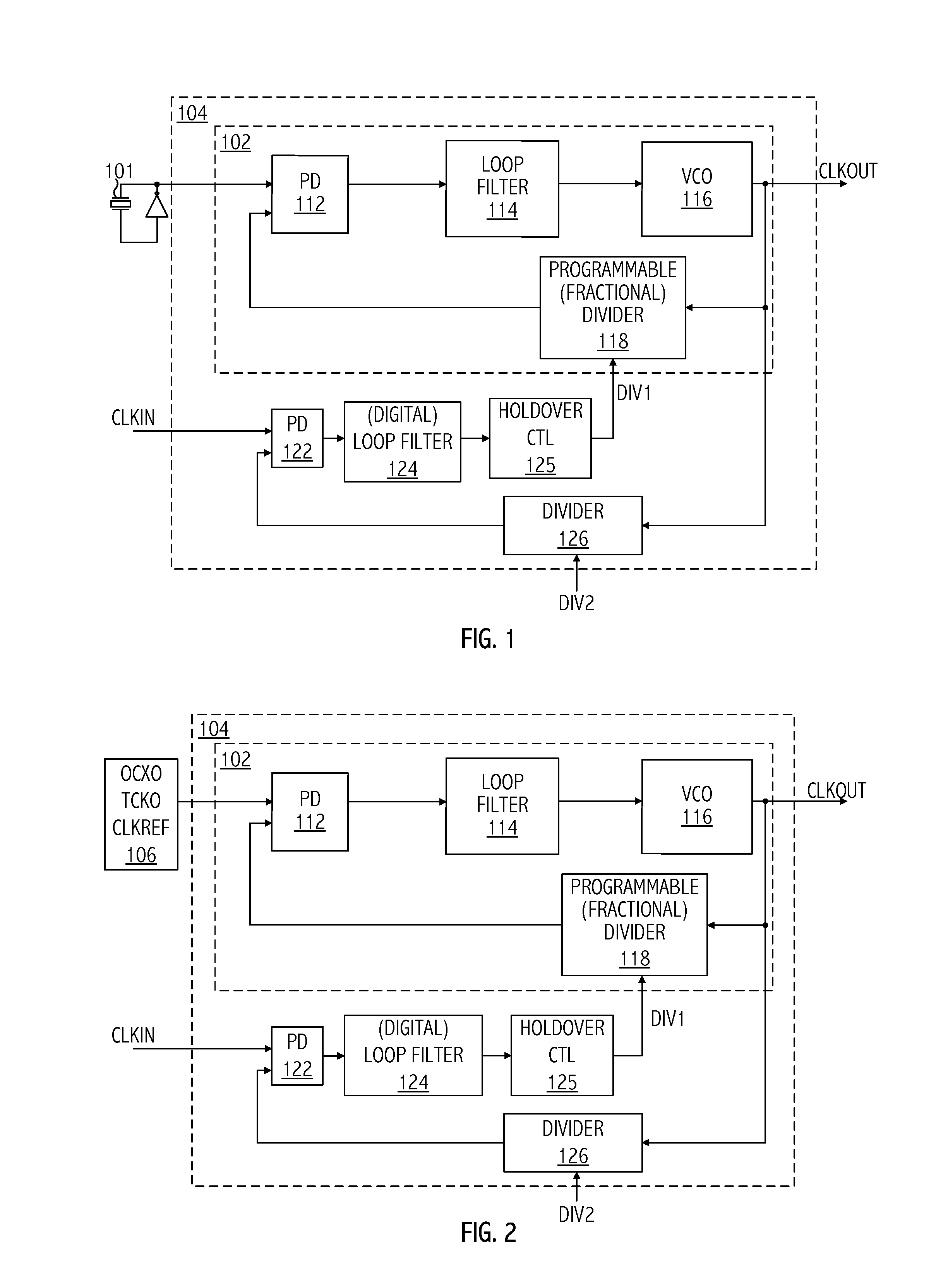 Cascaded PLL for reducing low-frequency drift in holdover mode