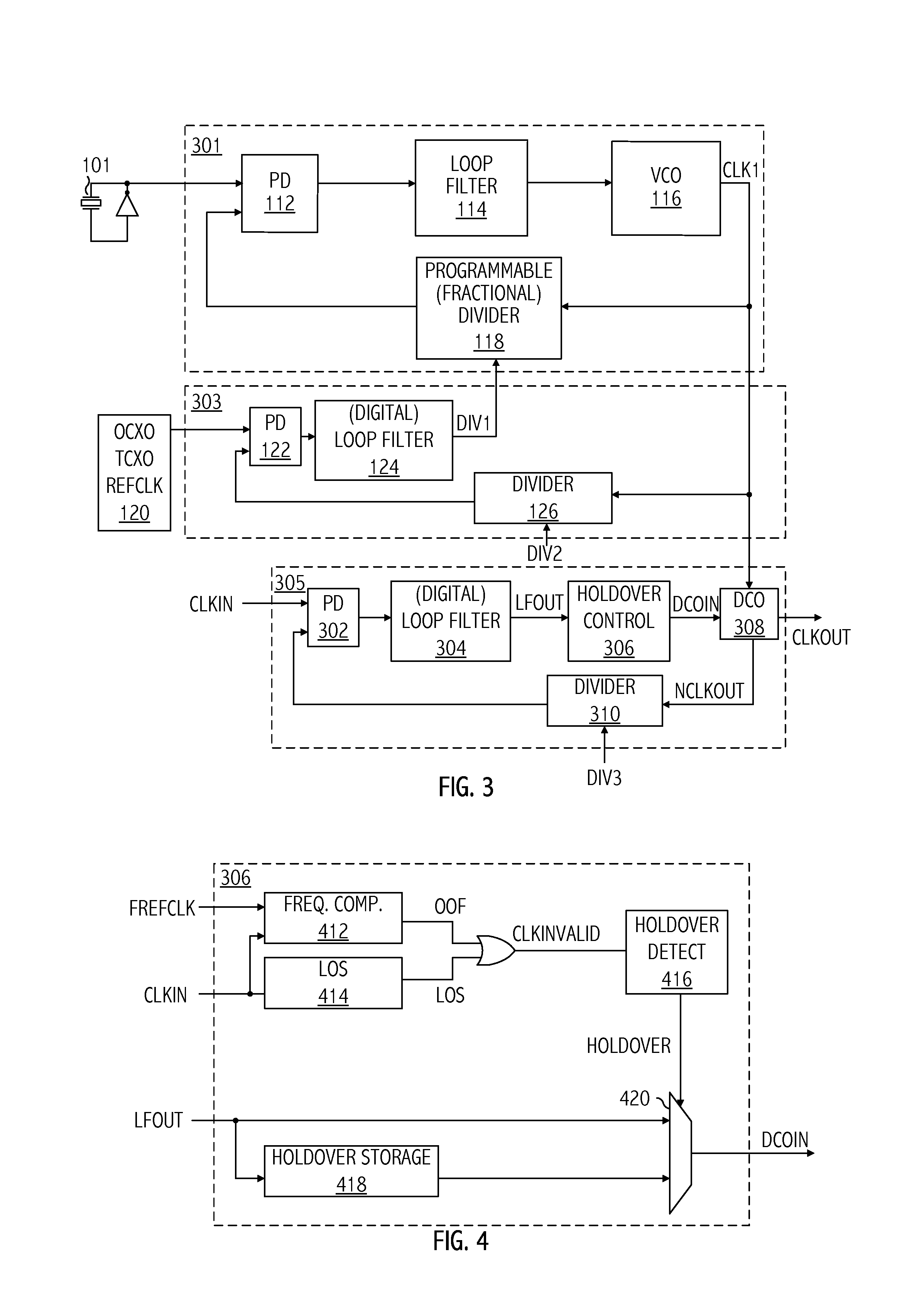 Cascaded PLL for reducing low-frequency drift in holdover mode