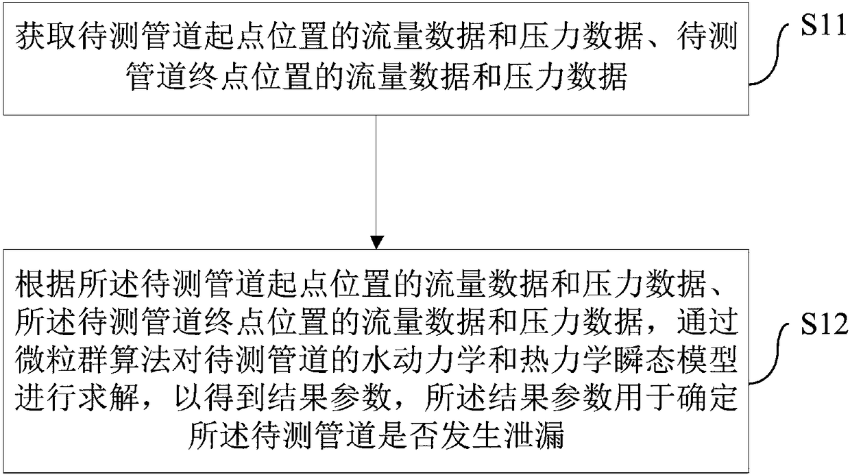 Detection method and device for pipeline leakage