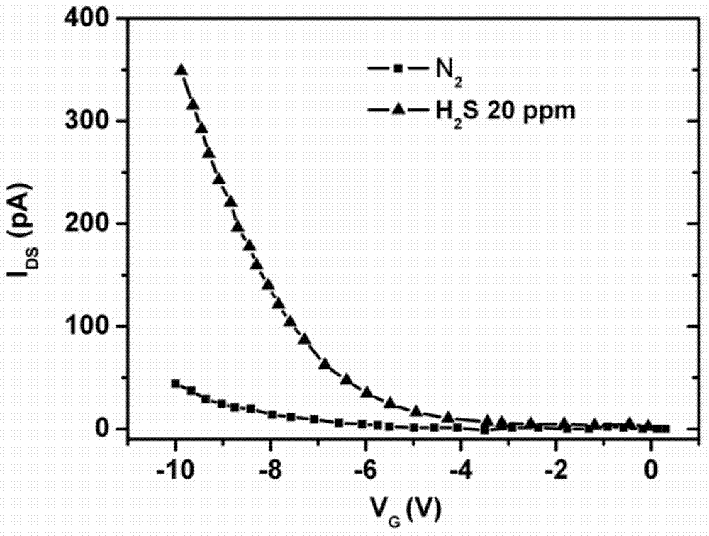 Gas sensor based on field effect transistor structure and preparation method thereof