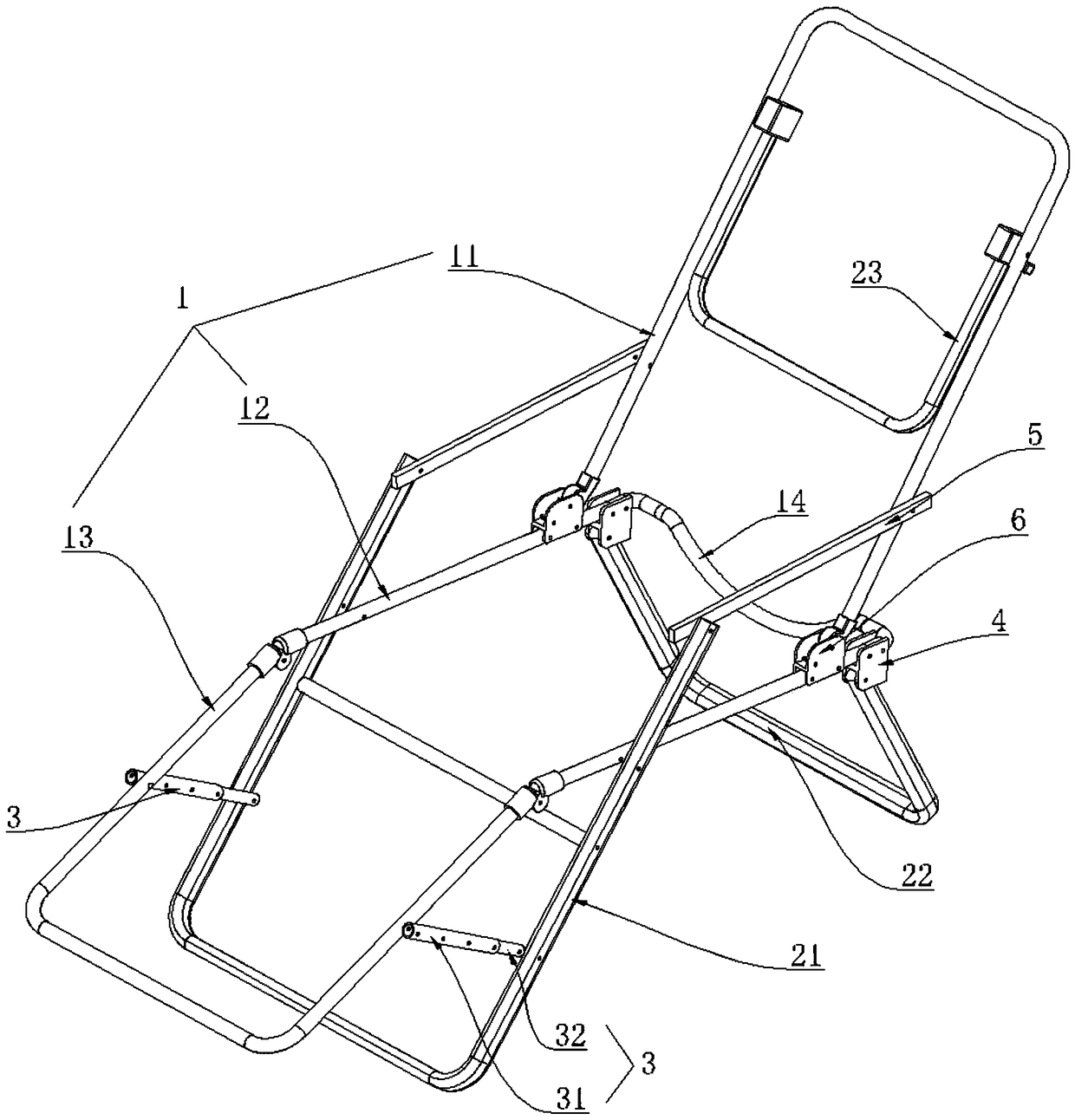 Folding deck chair