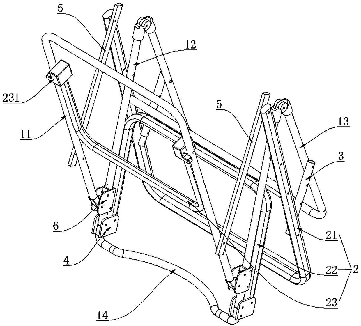 Folding deck chair