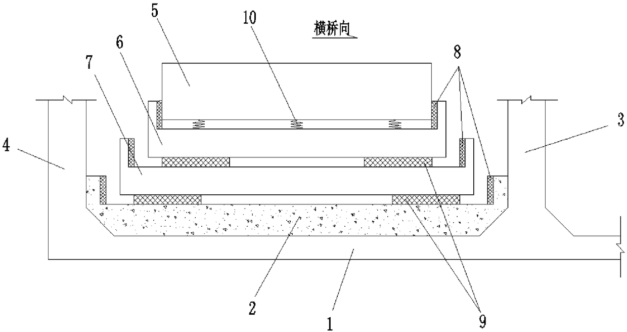 Shock absorption counterweight system for bridge and working method thereof