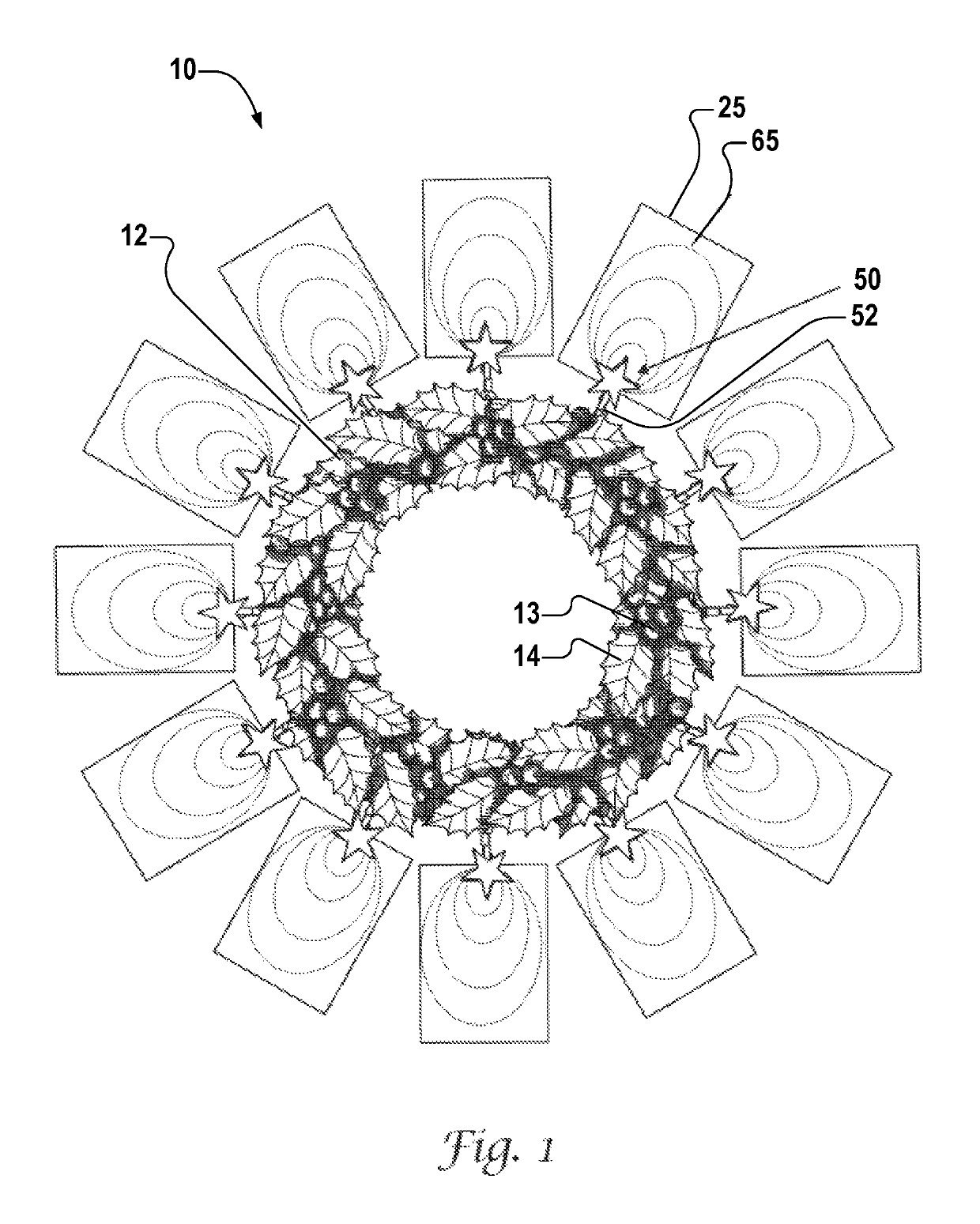 Illuminated Christmas wreath card holder