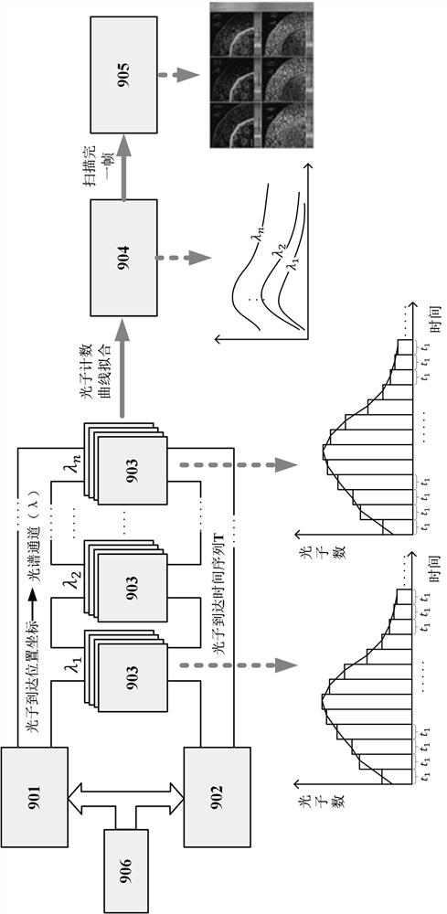 Fluorescence lifetime imaging system and method for simultaneous measurement of photon arrival time and position