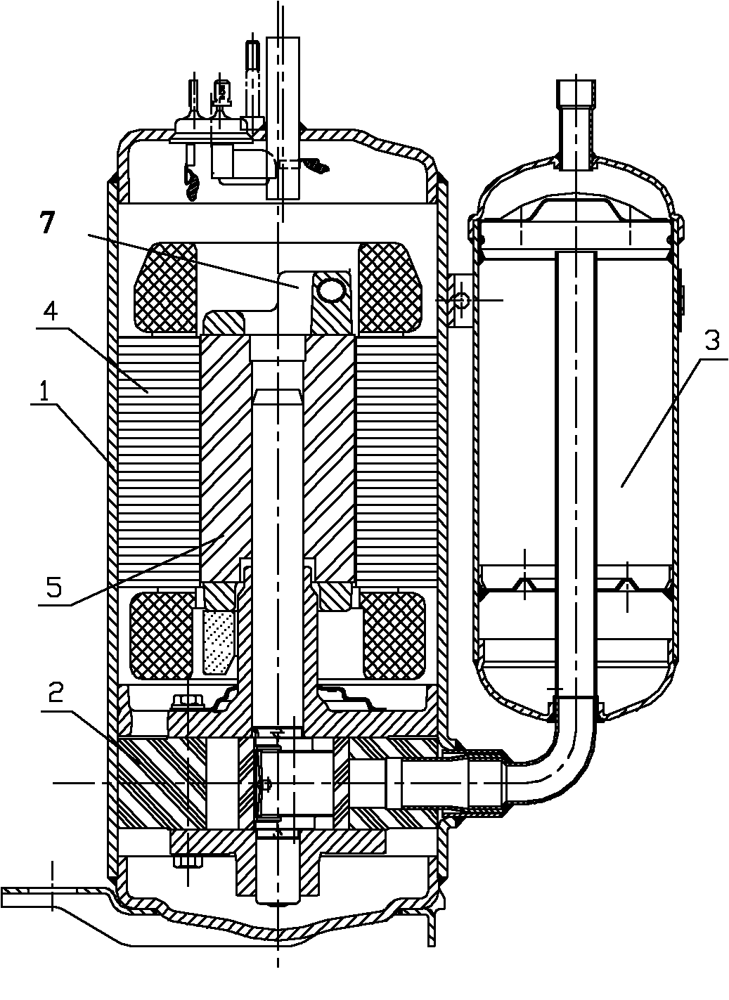 Oil-gas separated-type balancing block