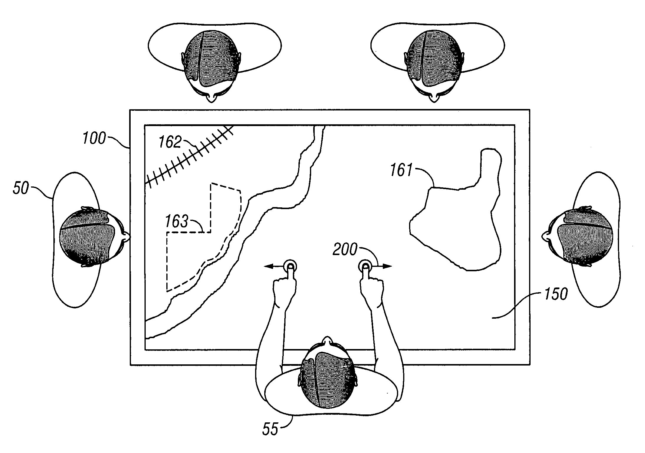 Touch detecting interactive display