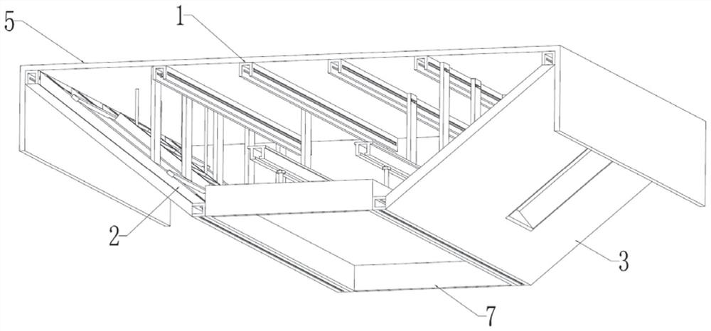 Special-shaped slope suspended ceiling hoop type structural design with damping adjusting effect and mounting method