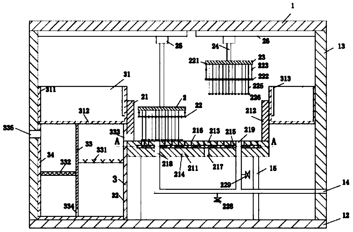 A sewage filter device for food processing