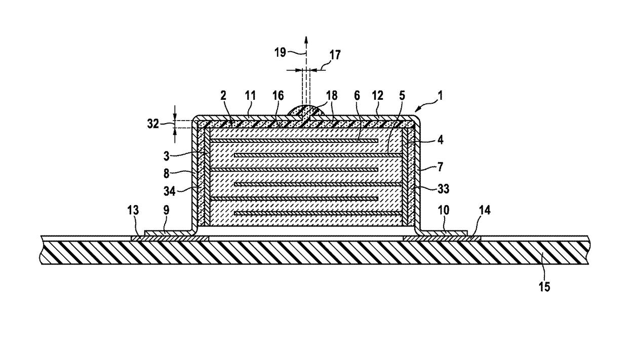 Capacitive component having a heat-conducting connection element