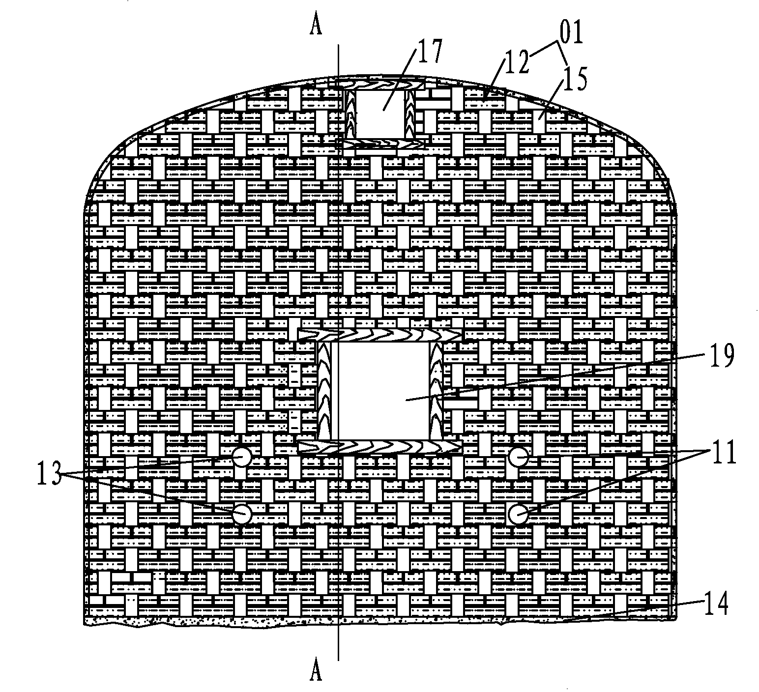 Water drainage wall adopting brick structure and used in cut-and-fill stoping method