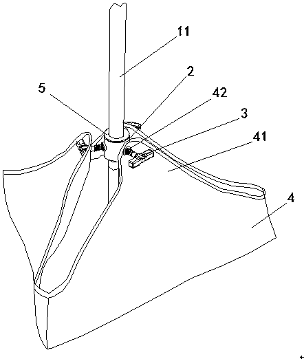 Beach umbrella fixing device