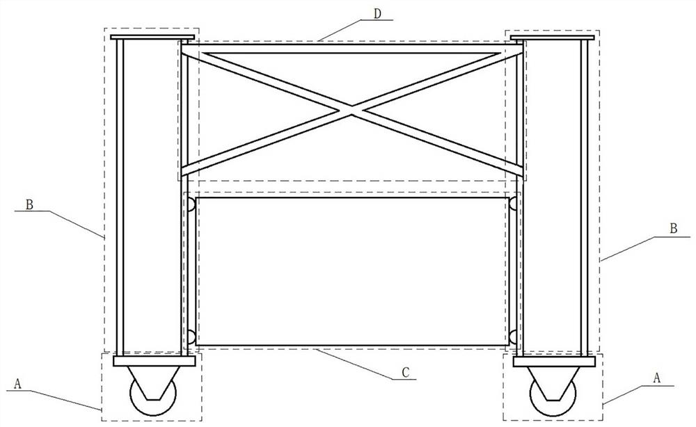 Tank car inspection safety operation platform based on universal moving wheel control