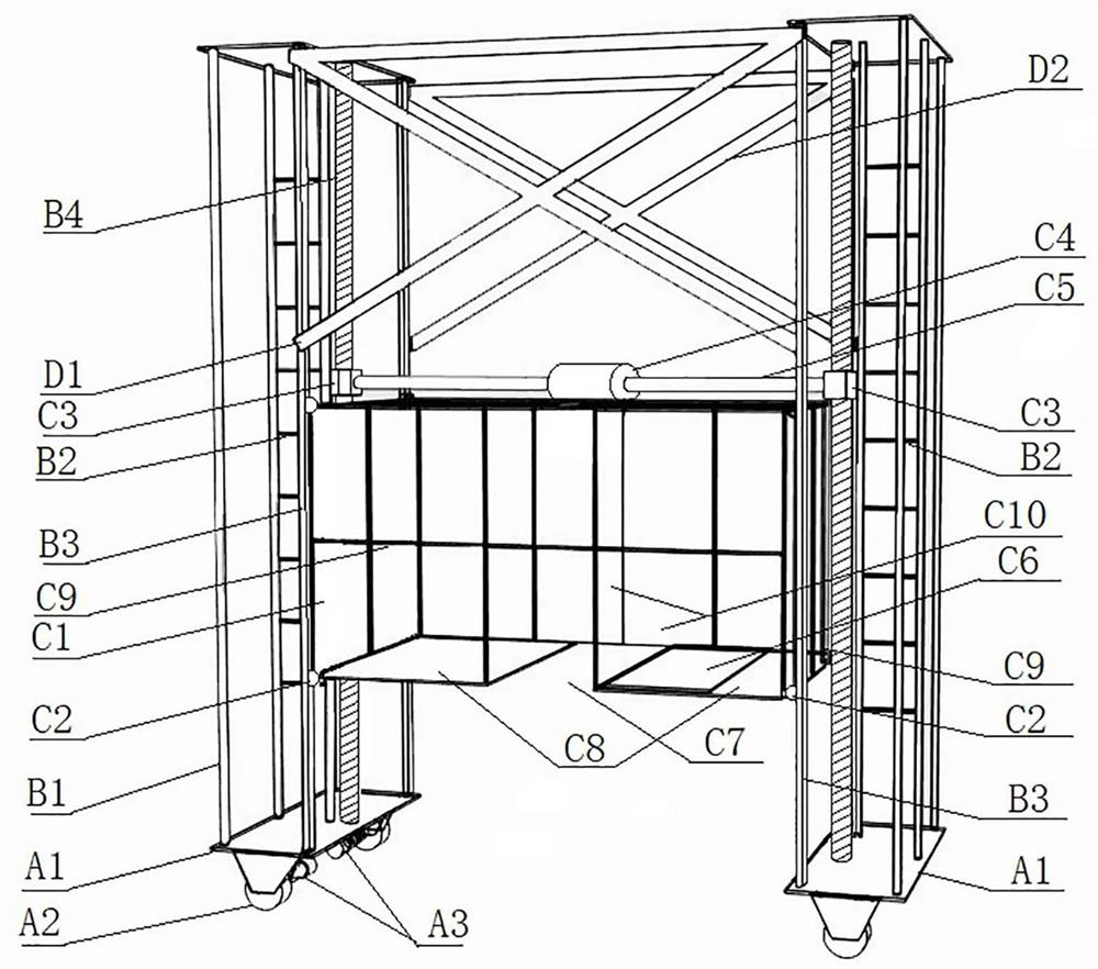 Tank car inspection safety operation platform based on universal moving wheel control