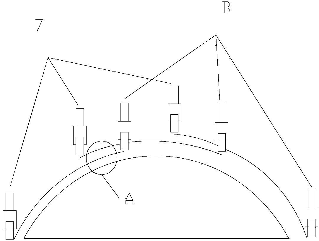 One-time splicing measurement device of large-aperture optical element profile