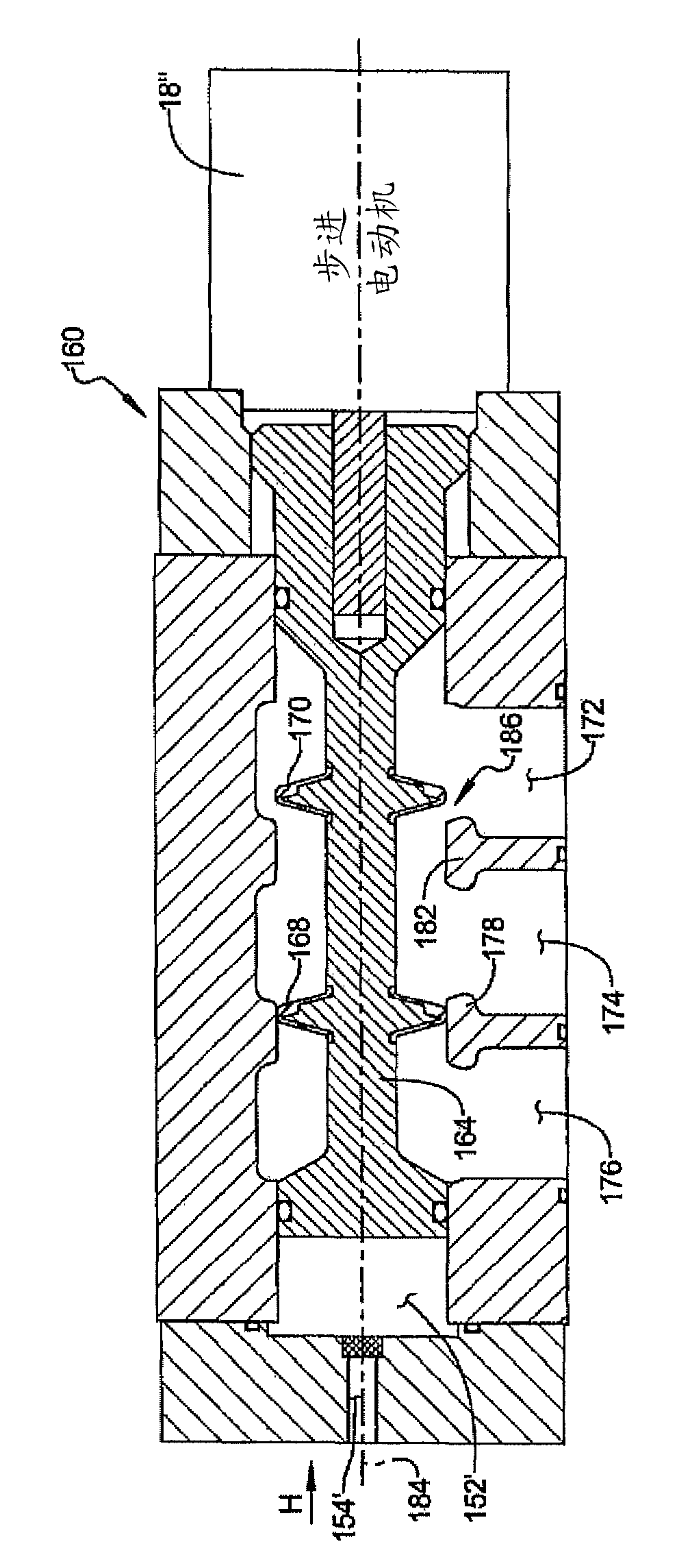 Stepper motor operated balanced flow control valve