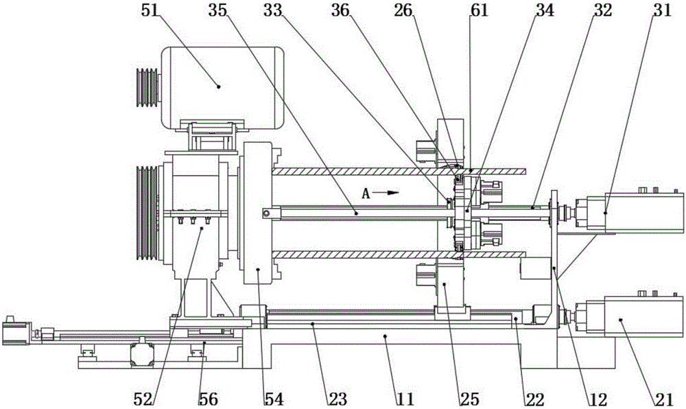 Full-electricity servo type dispersing multi-power large horizontal opposite roller spinning equipment