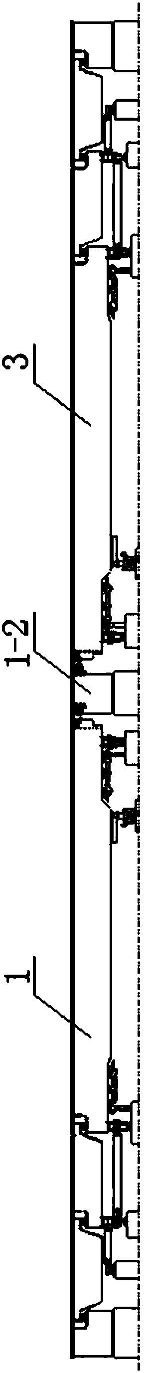 Medium and low speed maglev small line spacing single crossing line turnout