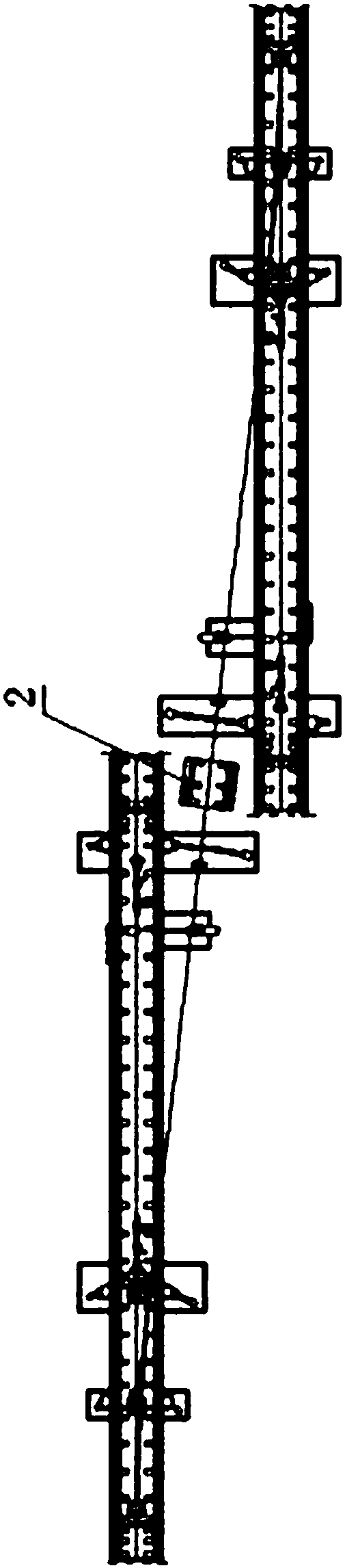 Medium and low speed maglev small line spacing single crossing line turnout