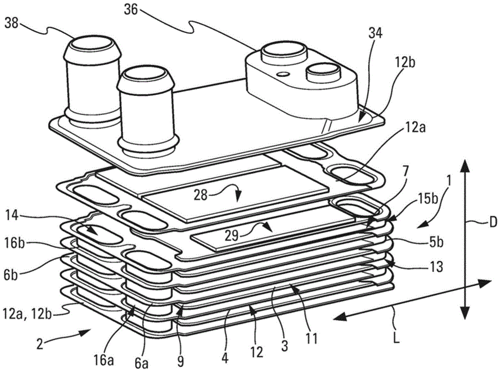 Heat exchanger, in particular for a refrigerant circulating in a motor vehicle