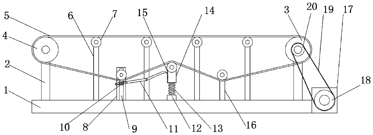 Belt conveyor capable of automatically regulating belt tension