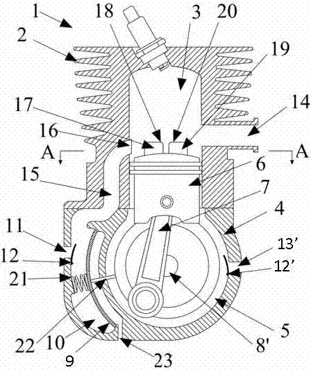 Two-stroke stratified scavenging engine