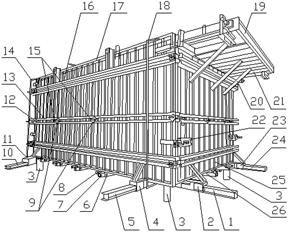 Energy saving environmental protection reinforced concrete one-piece house building die