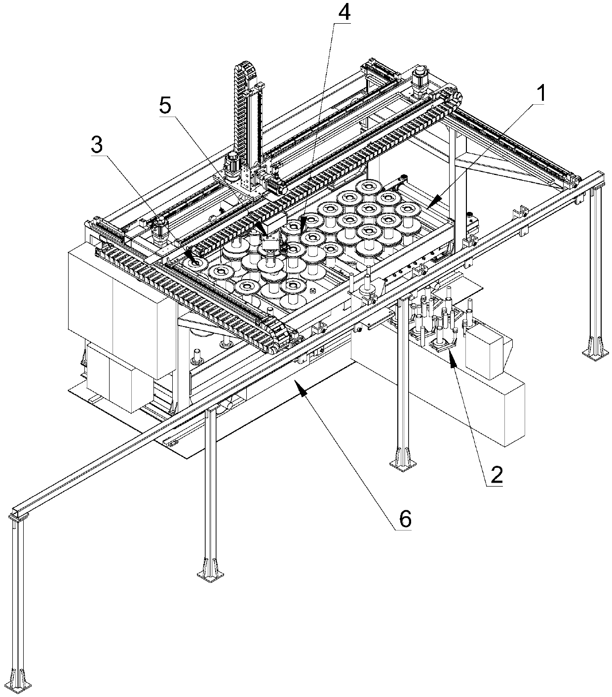 Automatic carrying device of material rolling spool